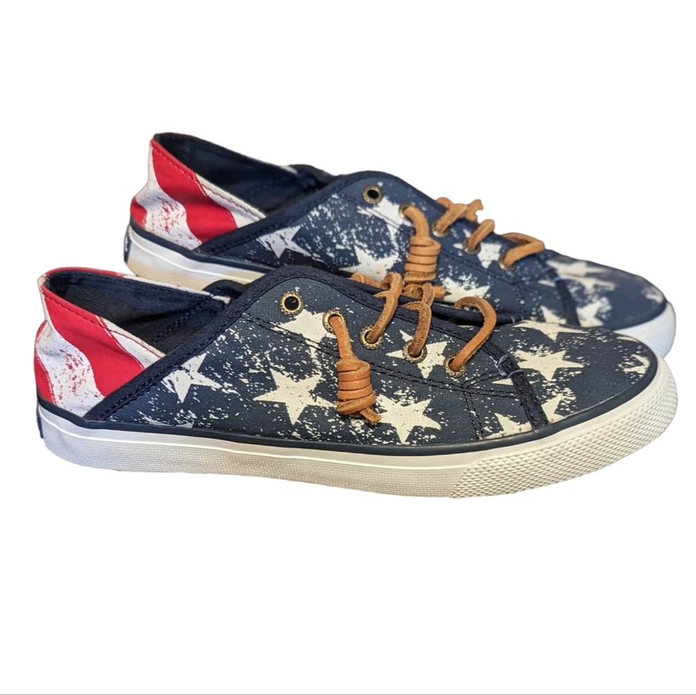 Sperry women's size 6.5 stars and stripes canvas sneakers